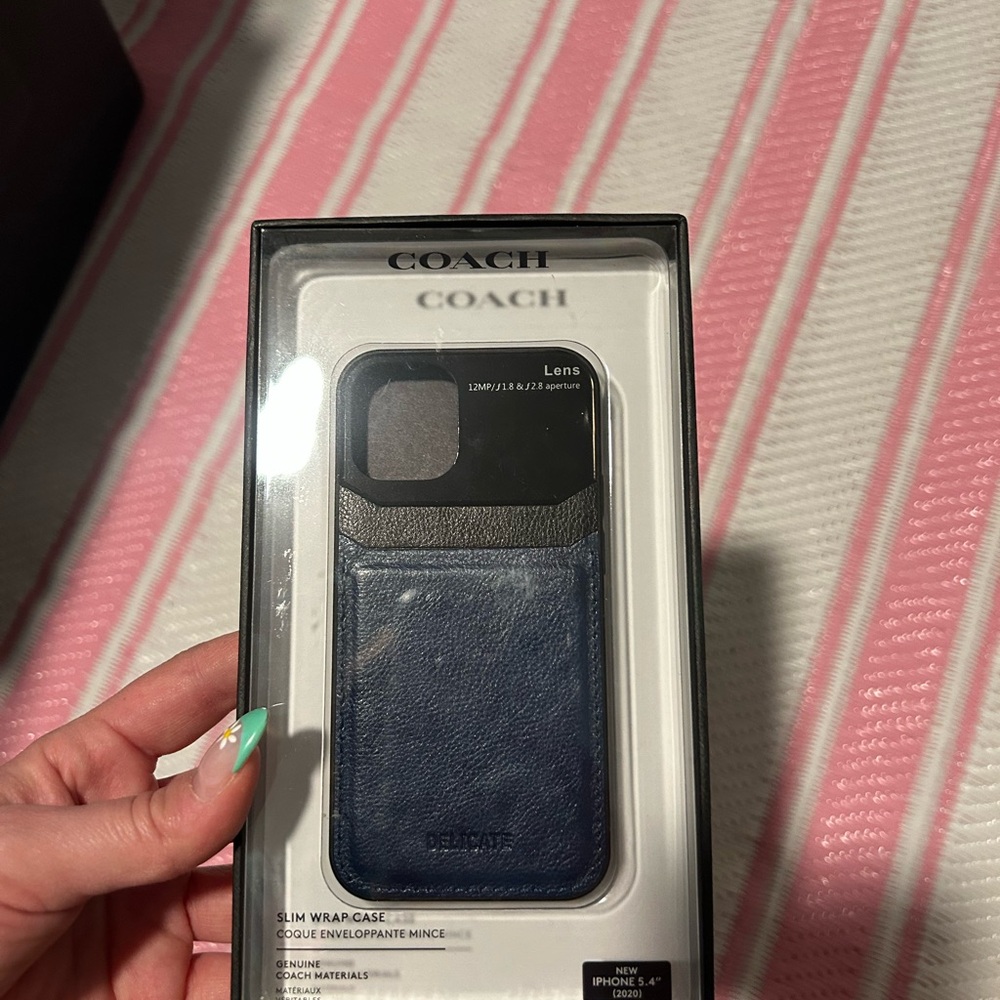 Coach Blue and Black iPhone Case with Elegant Design